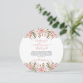 Baby Girl bloeit Floral Baby shower. Dank je wel Kaart (Staand voorkant)