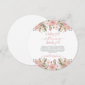 Baby Girl bloeit Floral Baby shower. Dank je wel Kaart (Voorkant / Achterkant)