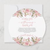 Baby Girl bloeit Floral Baby shower. Dank je wel Kaart (Voorkant)