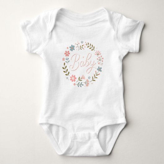 Baby Girl - Bloemen "Baby" Design Romper (Voorkant)
