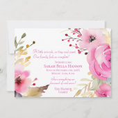 Baby Girl Bloemen Geboorteaankondiging Aankondiging (Voorkant)