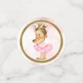  Baby Girl Blush Pink & Gold Glitter Party Confetti (Kleine voorkant)