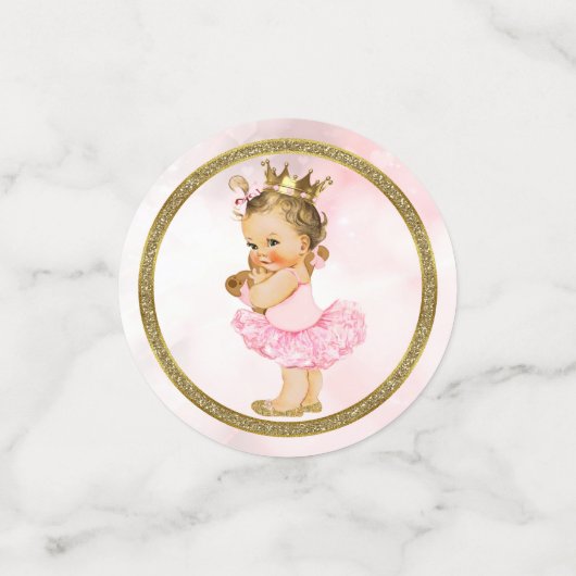  Baby Girl Blush Pink & Gold Glitter Party Confetti (Kleine voorkant)