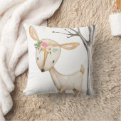 Baby Girl Boho Deer Woodland Floral Nursery Pillow Kussen (Deken)
