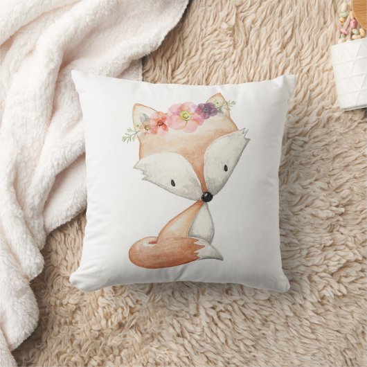 Baby Girl Boho Fox Woodland Floral Nursery Pillow Kussen (Deken)