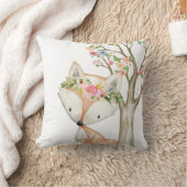 Baby Girl Boho Fox Woodland Floral Nursery Pillow Kussen (Deken)