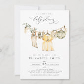 Baby Girl Boho Greenery Rustic Baby shower Kaart (Voorkant)