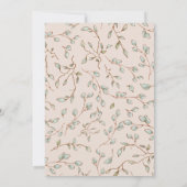 Baby Girl Boho Greenery Rustic Uitnodiging (Achterkant)