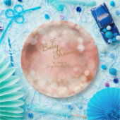 Baby Girl Bokeh Sparkle Twinkle Licht Pastel Roze Papieren Bordje (Feest)