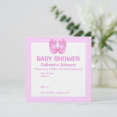 Baby Girl Booties Baby shower Uitnodiging (Staand voorkant)