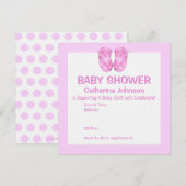 Baby Girl Booties Baby shower Uitnodiging (Voorkant / Achterkant)