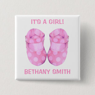 Baby Girl Booties Button