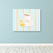 Baby Girl Boy Foto [20x16 inch] Canvas Print (Insitu (Houten vloer))