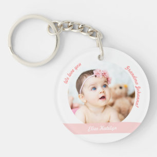 Baby Girl Boy Twins 2 Foto's noemen Grandma Modern Sleutelhanger