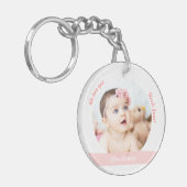 Baby Girl Boy Twins 2 Foto's noemen oom Modern Sleutelhanger (Voorkant Links)