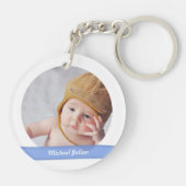 Baby Girl Boy Twins 2 Foto's noemen oom Modern Sleutelhanger (Achterkant)