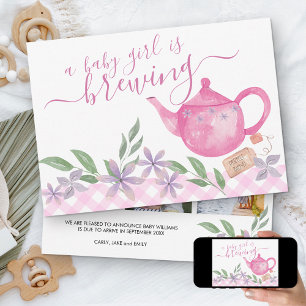 Baby Girl Breekt 3 Fotocrème Zwangerschap Aankondiging