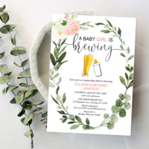 Baby Girl breekt baby shower groene paren Kaart