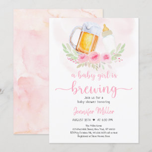 Baby Girl breekt blush Floral Baby shower Kaart