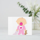 Baby Girl Briefkaart (Staand voorkant)