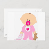 Baby Girl Briefkaart (Voorkant / Achterkant)