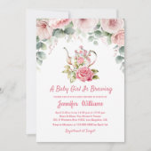 Baby Girl Brouwt Bloementhee Party baby shower Kaart (Voorkant)