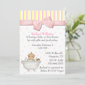 Baby Girl Bubble Bath Shower Invitation Kaart (Staand voorkant)