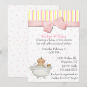 Baby Girl Bubble Bath Shower Invitation Kaart (Voorkant / Achterkant)