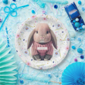 Baby Girl Bunny Floral Paper Bord (Feest)