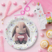 Baby Girl Bunny Floral Paper Bord (Feest)