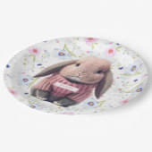 Baby Girl Bunny Floral Paper Bord (Gekanteld)
