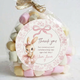 Baby Girl Bunny Verjaardag Bedankt Sticker
