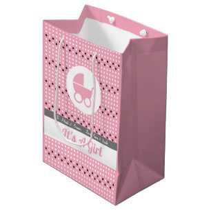 Baby Girl-cadeau-tas met wieltjes Medium Cadeauzakje