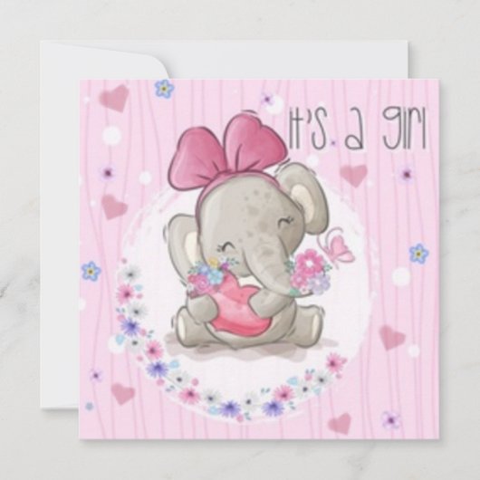 Baby girl card feestdagenkaart (Voorkant)