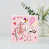 Baby girl card feestdagenkaart (Staand voorkant)