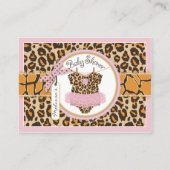Baby Girl Cheetah Print Tutu Luier Raffle Ticket Informatiekaartje (Achterkant)