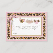 Baby Girl Cheetah Print Tutu Luier Raffle Ticket Informatiekaartje (Voorkant)