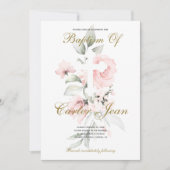 Baby Girl Christening Baptism aankondiging (Voorkant)