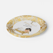 Baby Girl Christening Baptism Gold Silver Papieren Bordje (Gekanteld)
