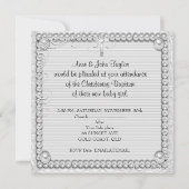 Baby Girl Christening Baptism Pearl Lace Aankondiging (Achterkant)