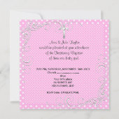 Baby Girl Christening Baptism Pink Polka Dot 2 Kaart (Achterkant)