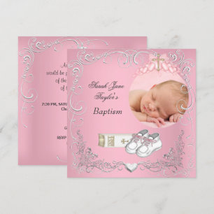 Baby Girl Christening Baptisme White Pink Bijbel Aankondiging