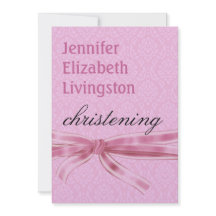 Baby Girl Christening Paars Pink Damask Metallic