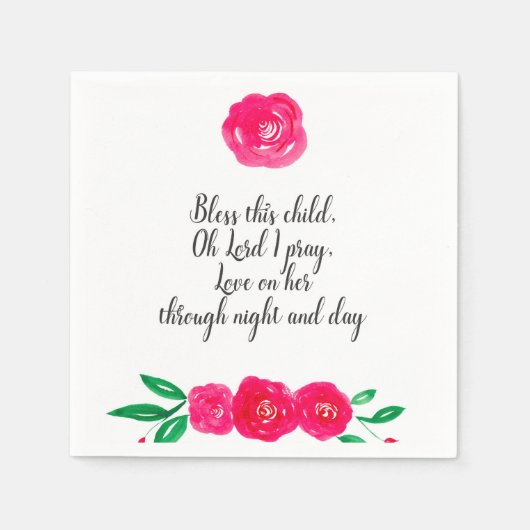 Baby Girl Christening Servetten (Voorkant)