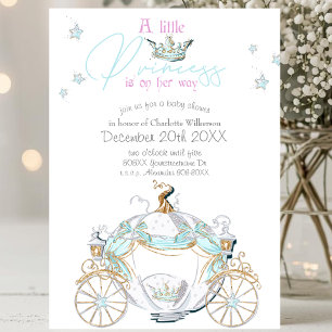 Baby Girl Cinderella Princess Carriage Baby shower Kaart
