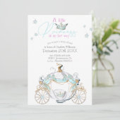 Baby Girl Cinderella Princess Carriage Baby shower Kaart (Staand voorkant)