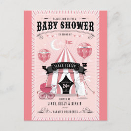 Baby Girl Circus Baby shower Uitnodiging