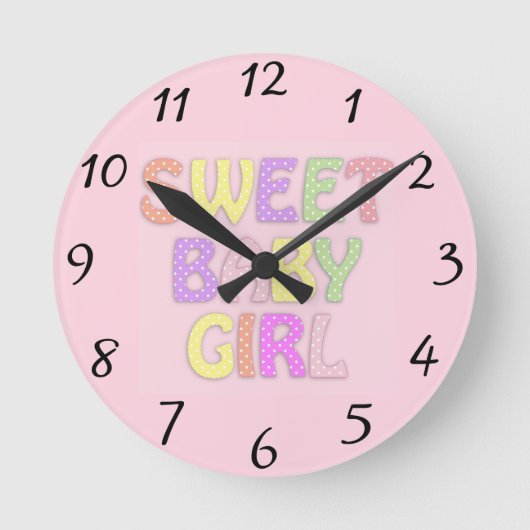 Baby Girl Clock Ronde Klok (Voorkant)