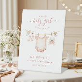 Baby Girl Clothesline Baby Shower Welcome Reclamebord Met Voetstuk