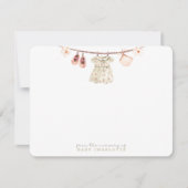 Baby Girl Clothesline Nursery Note Card Kaart (Voorkant)